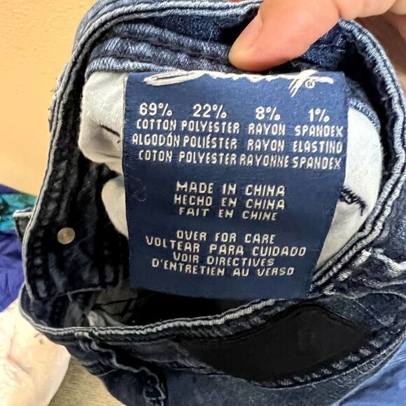 Seven7 Women's Blue Denim Mid Rise Slim Straight Ankle Crop Jeans Size 8 - Picture 6 of 8